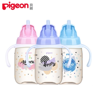 日本《Piegon 貝親》雙把手PPSU彩繪訓練吸管杯-3色【 330ml】