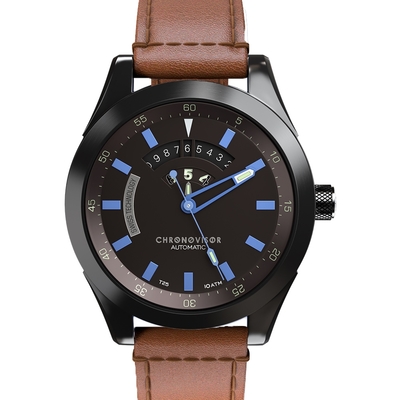 Chronovisor Watch 格樂威治 GENESIS系列機械腕錶-46mm棕x藍 CVNM7104-L-BE