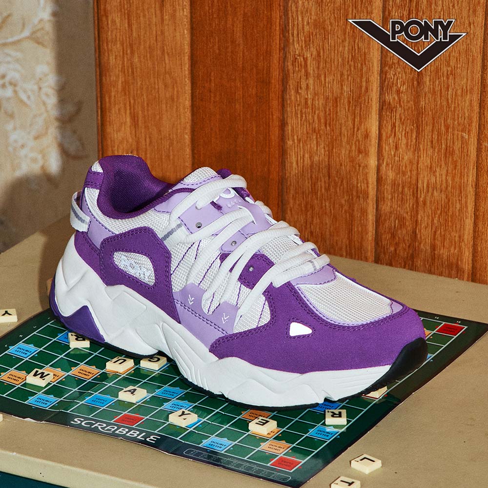 【PONY】MODERN 3 電光鞋 紫白雙色復古慢跑鞋 女鞋-紫/白