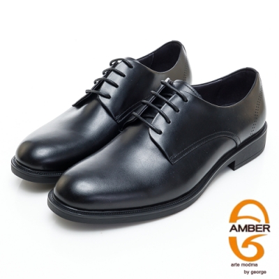 AMBER經典系列漸層素面真皮紳士鞋皮鞋-黑色