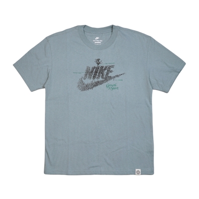 Nike 短袖 NSW Tee 男款 灰藍 花根 Logo 純棉 短T Futura 落肩 DN5135-041