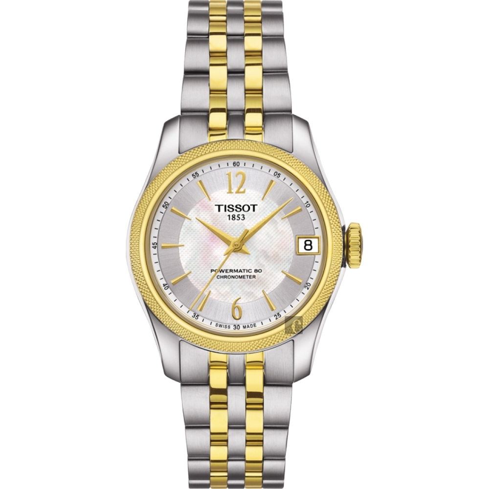 TISSOT 天梭 官方授權 Ballade COSC 80小時矽游絲機械女錶-雙色版/32mm T1082082211700