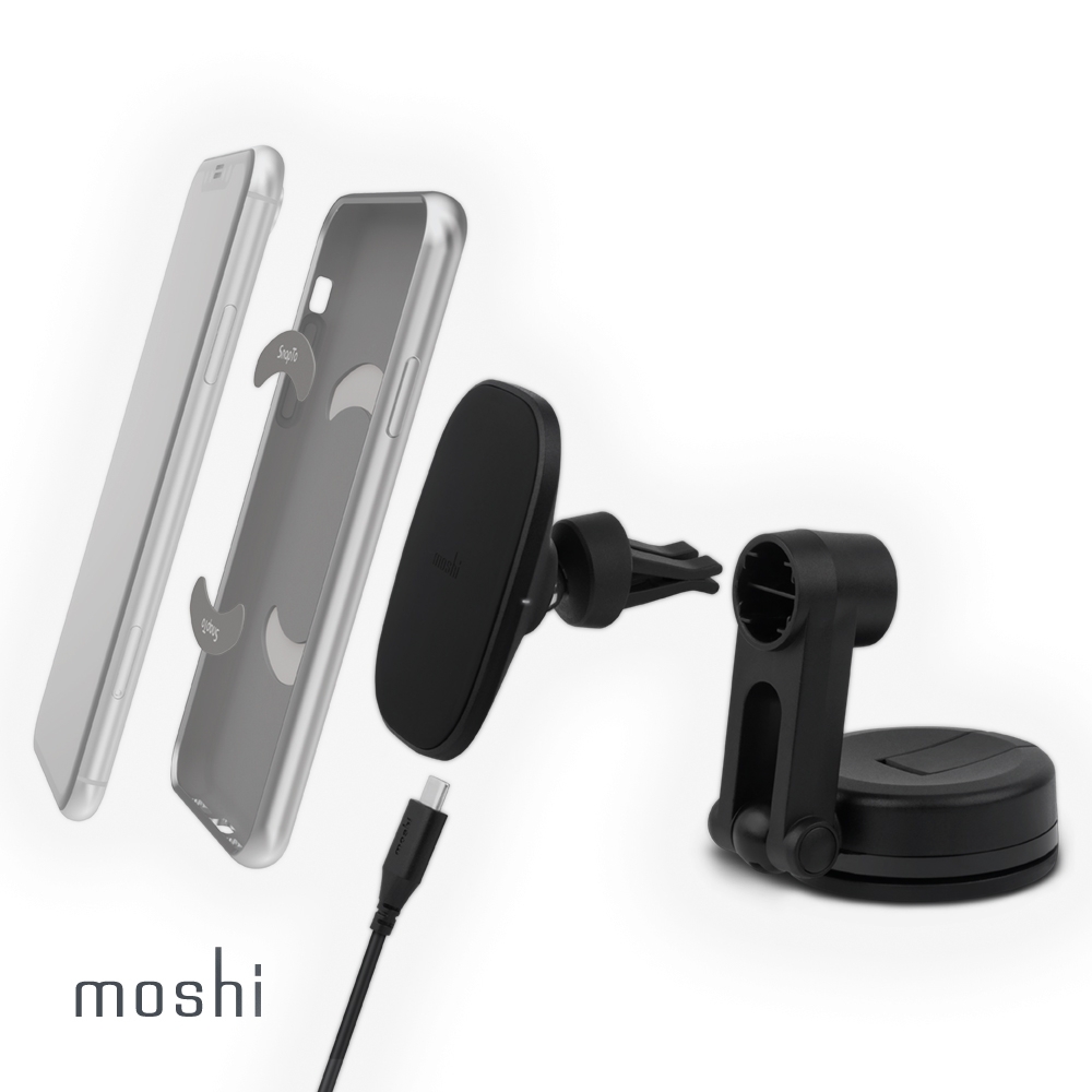 Moshi SnapTo 磁吸無線充電手機車用支架(萬用型)