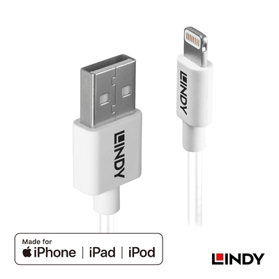 LINDY 林帝 Apple 認證 USB Type-A to Lightning (8pin) 傳輸線 2m (92026)