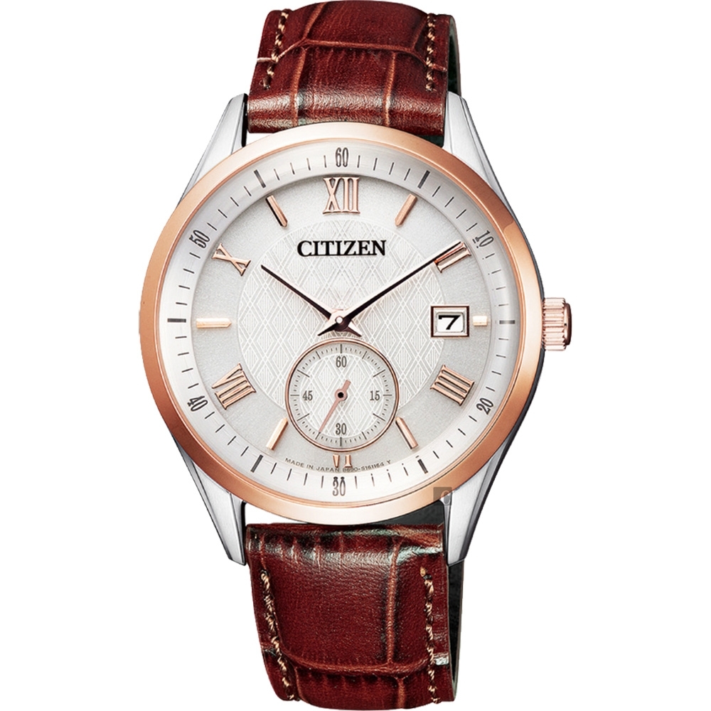 CITIZEN 星辰 光動能小秒針手錶-38mm(BV1124-14A)