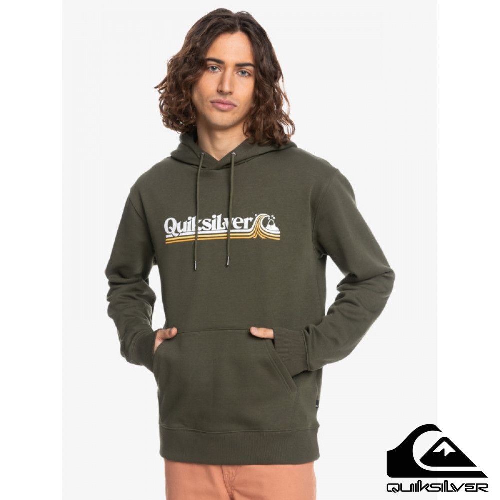 【QUIKSILVER】ALL LINED UP HOOD 帽T 軍綠