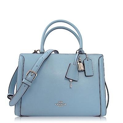 COACH 小牛皮 / ZORE CARRYALL 手提兩用包(小款/粉藍)