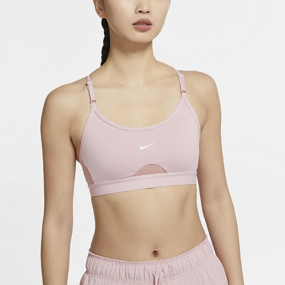 Nike 運動內衣 INDY Training Bra 女款 輕度支撐 瑜珈 健身 重訓 背心 基本款 粉 白 CZ4463630