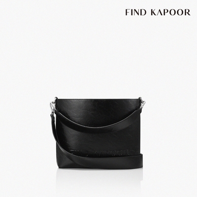 FIND KAPOOR MARTY 26 褶紋系列 翻蓋手提斜背方包- 黑白拼接