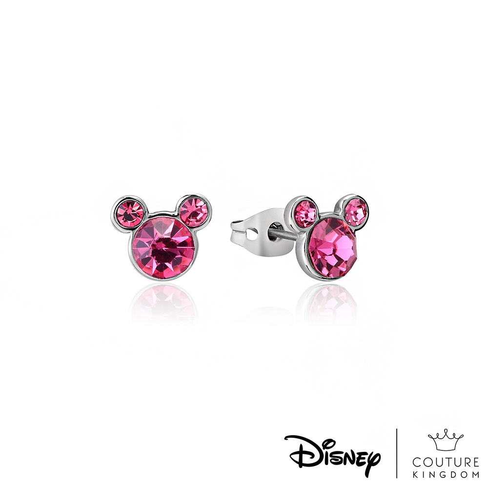 Disney Jewellery 米奇經典水晶祈願耳釘(櫻花粉) by Couture Kingdom