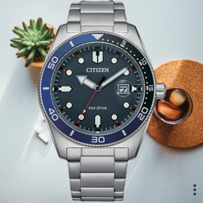 CITIZEN星辰 GENT S 光動能 大三針時尚腕錶 43mm / AW1761-89L