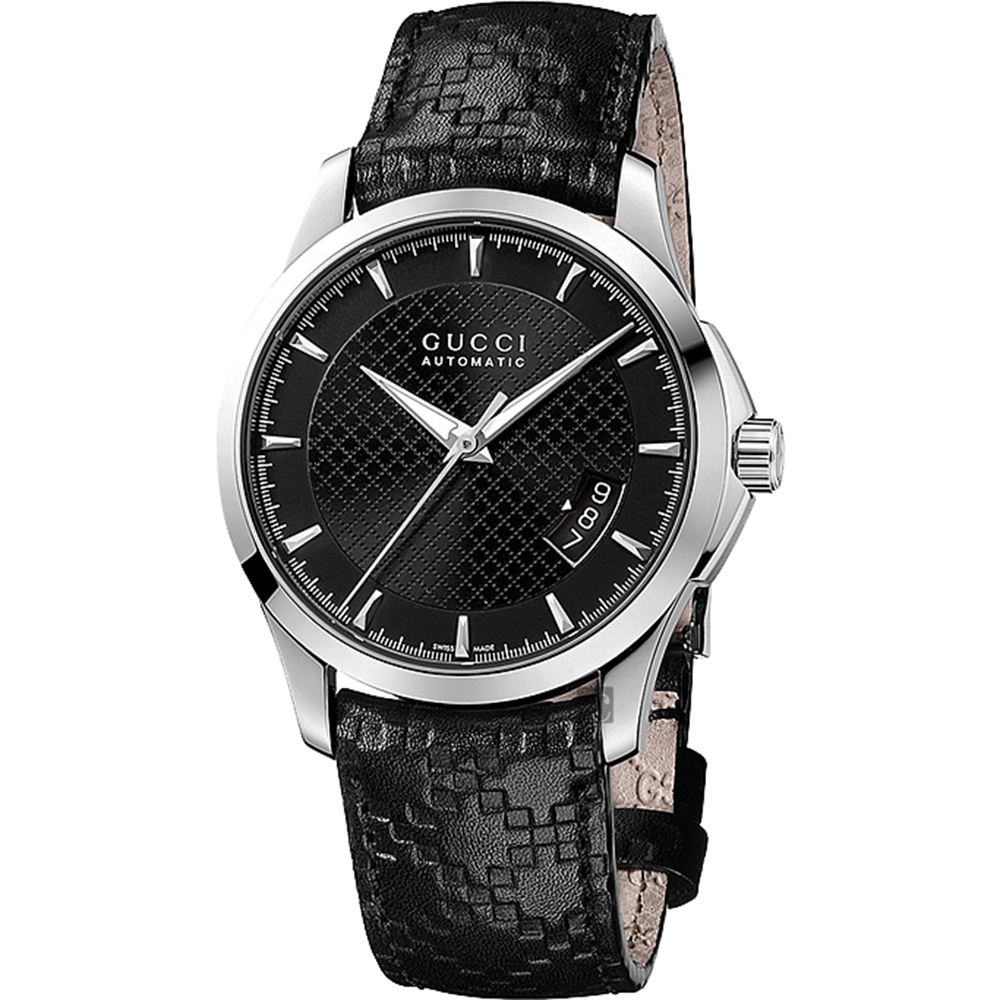 GUCCI G-Timeless 經典皮革機械手錶(YA126413)