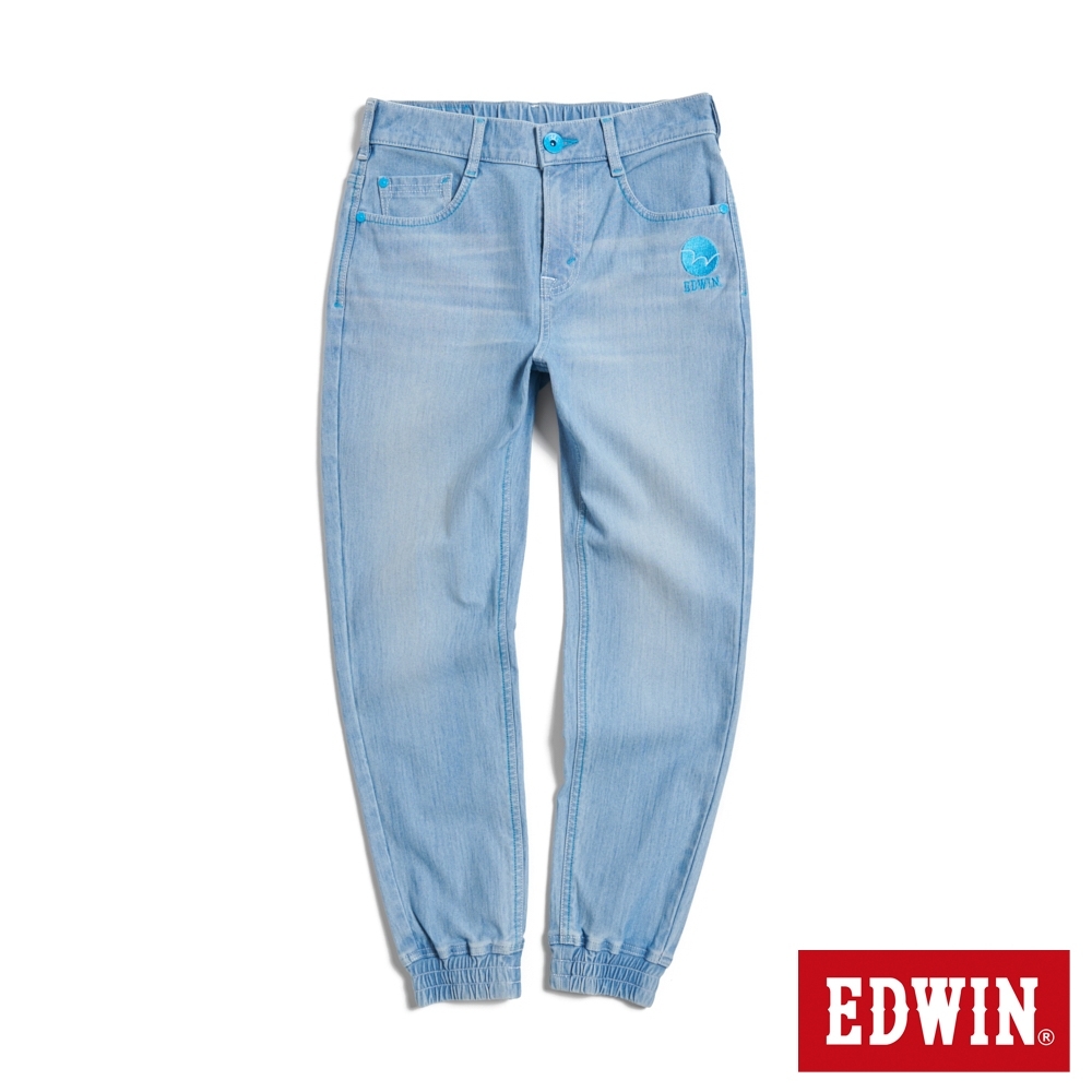 EDWIN EDGE x JERSEYS迦績 超彈力錐形束口牛仔褲-女-石洗藍