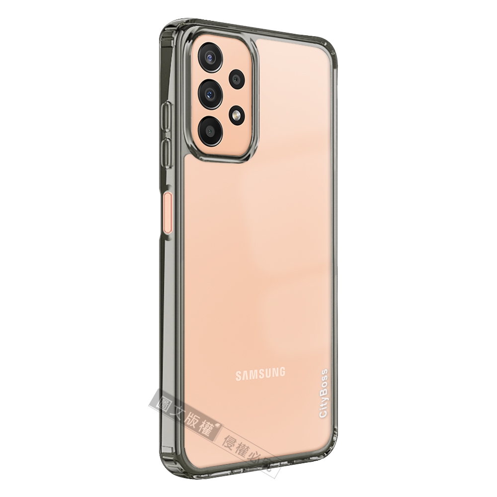 CITY晶鑽彩盾 三星 Samsung Galaxy A23 5G 抗發黃透明殼 氣囊軍規防摔殼 手機殼(石墨灰)