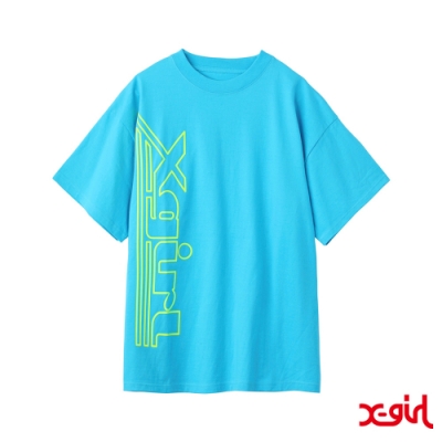 X-girl MAZY BIG LOGO S/S BIG TEE短袖T恤-亮藍