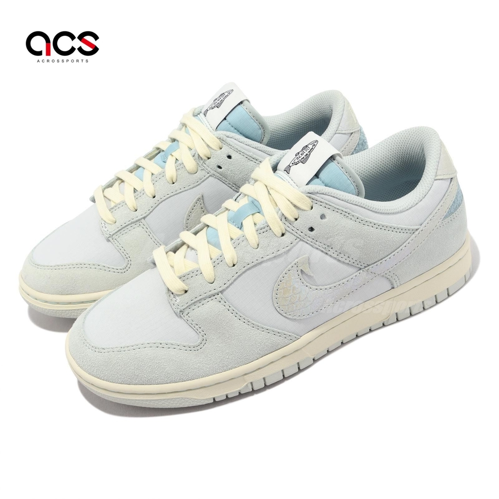 Nike 休閒鞋 Dunk Low Retro SE 男鞋 灰藍 奶油底 鮭魚 虹彩魚鱗 DV7210-001