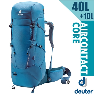 Deuter Aircontact Core 40+10L 專業輕量減震拔熱透氣背包_藍