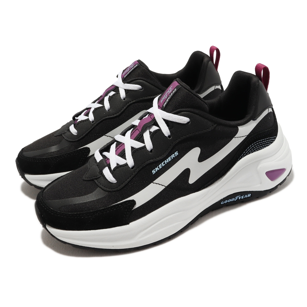 Skechers 休閒鞋 D Lites Wave-Always Better 女鞋 黑 白 緩震 復古 老爹鞋 149389BKMT