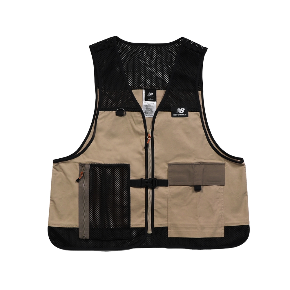 New balance 工裝背心 All Ter Vest 男款 卡其 黑網布 大口袋 休閒 無袖 MV21500MDY