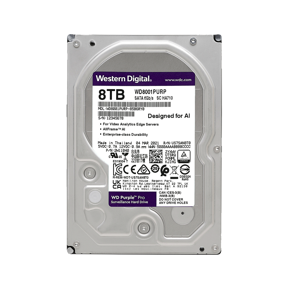 WD 紫標Pro 8TB 3.5吋監控系統硬碟(WD8001PURP) | WD 威騰| Yahoo奇摩