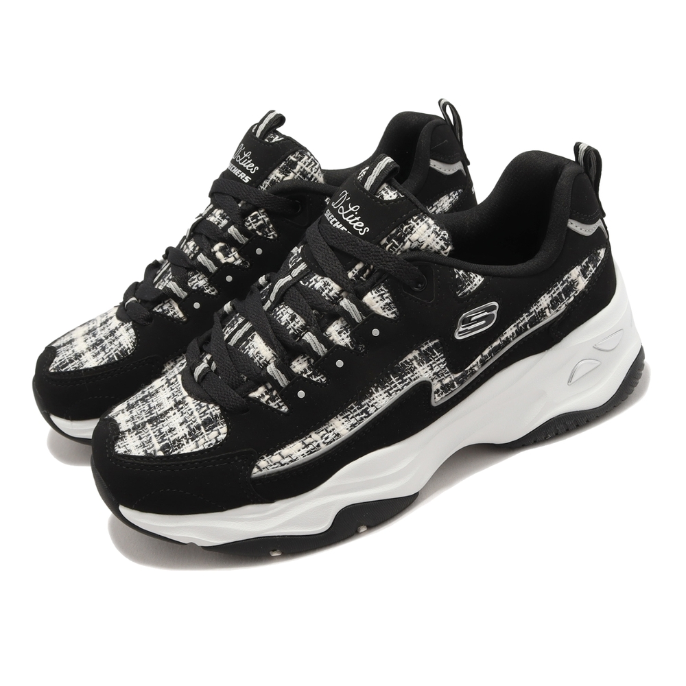 Skechers 休閒鞋 D Lites 4-New Dance 女鞋 黑 白 老爹鞋 厚底 小香風 固特異 149913BKMT