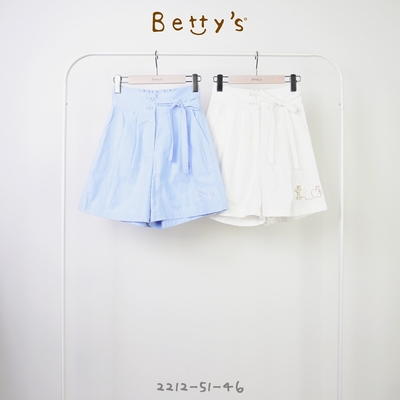 betty’s專櫃款　 綁帶高腰打摺短褲 (淺藍)