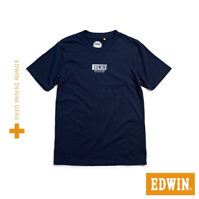 EDWIN 人氣復刻 橘標 職人手繪LOGO短袖T恤-男-丈青色