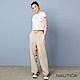 Nautica 女裝 鬆緊綁帶氣質長褲-米色 product thumbnail 1