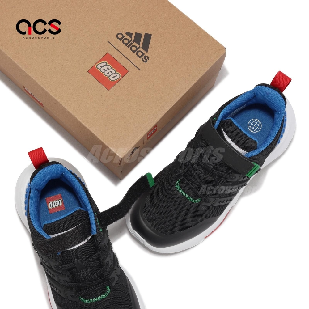 adidas x LEGO Racer TR21 EL K 童鞋中大童黑藍樂高聯名積木運動鞋愛迪 