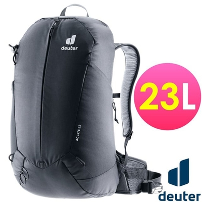 【Deuter】AC LITE 網架直立式透氣背包23L.登山健行背包_3420324 黑