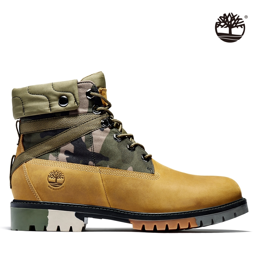 Timberland 男款小麥黃迷彩全粒面經典防水6吋靴|A29NX