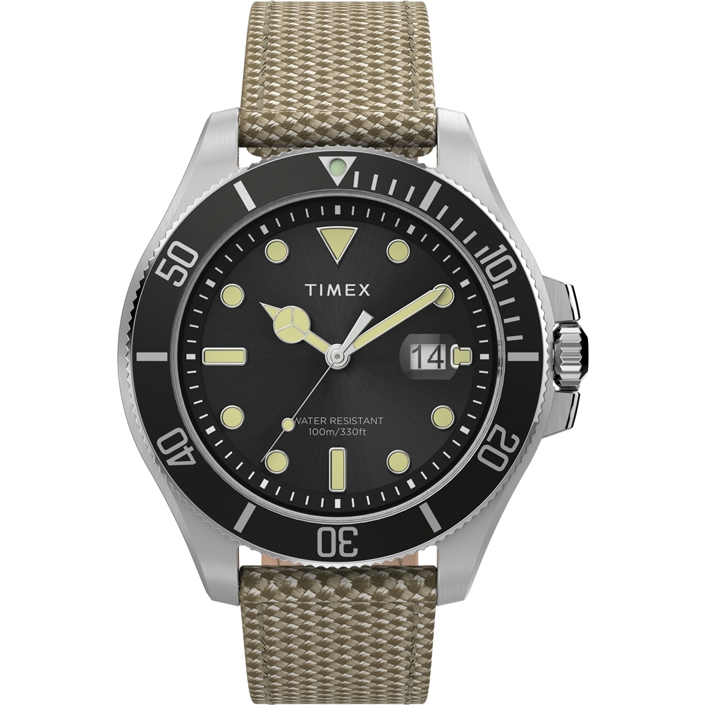 TIMEX 天美時 風格系列 紳士手錶-黑x卡其/43mm