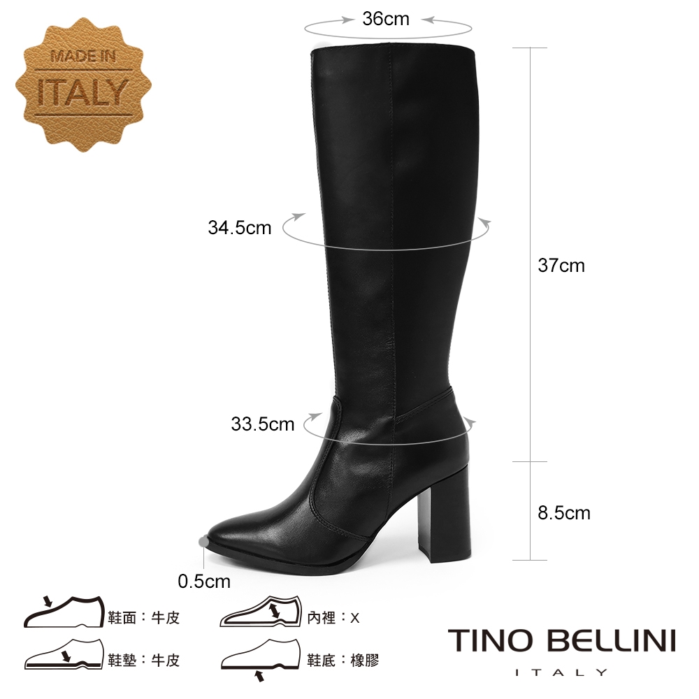 Tino Bellini 義大利進口尖頭馬靴FWXT005-1(黑色) | 長靴/膝上靴 