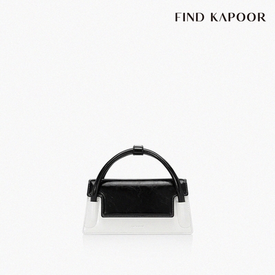 FIND KAPOOR MARTY WEDGE 22 CRINKLED 翻蓋斜背梯型包- 黑白拼接