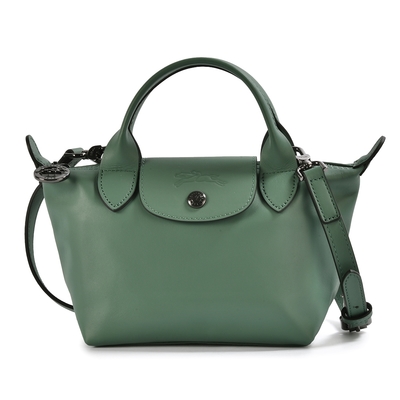 LONGCHAMP Le Pliage Xtra 經典牛皮迷你手提斜背包-鼠尾草綠