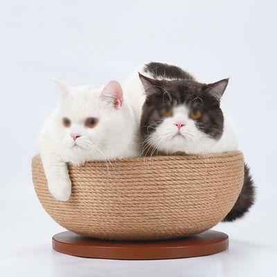 【小倉Ogula】磨爪一體貓咪睡窩玩具用品 寵物睡窩 貓抓板 玩具 貓抓碗 麻繩貓窩 貓睡碗