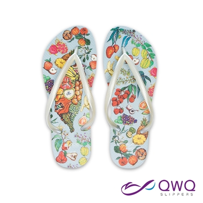 QWQ女款防水防滑夾腳拖鞋-玩食誌聯名人字拖鞋-台灣水果(AIWS00512)