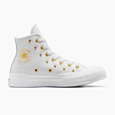 CONVERSE CHUCK 70 1970 HI 高筒 休閒鞋 鉚釘皮革鞋 女鞋 白色-A06808C