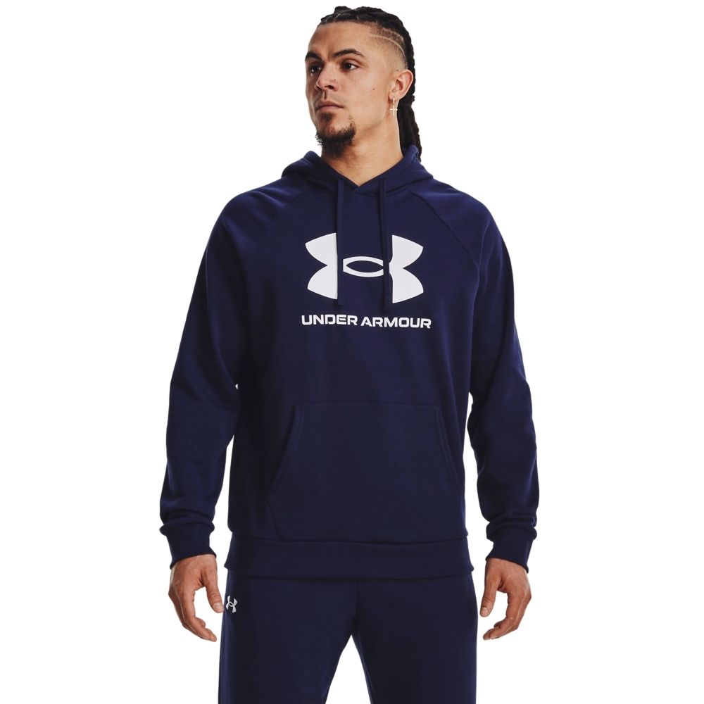 【UNDER ARMOUR】UA 男 RIVAL FLEECE連帽長袖套頭衫 多款任選 (黑色B款)