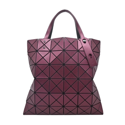 ISSEY MIYAKE 三宅一生 BAOBAO 金屬光6X6手提包(紫紅)