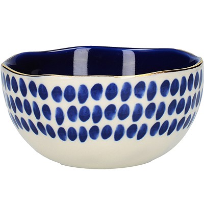 《CreativeTops》靛藍餐碗(波點10.5cm) | 飯碗 湯碗