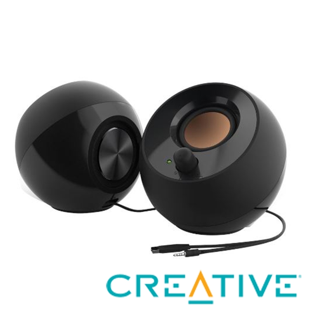 【館長推薦】CREATIVE Pebble USB 2.0 桌上型喇叭(黑/白)