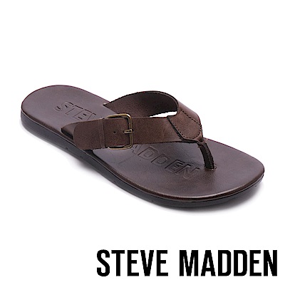 STEVE MADDEN-SECURED扣帶式男士夏季夾腳涼拖鞋-咖啡