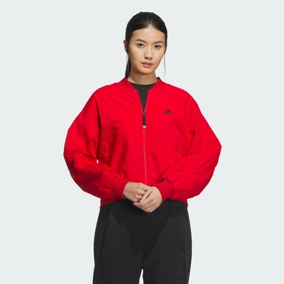 adidas 愛迪達 外套 女款 運動外套 立領外套 風衣外套 亞規 BOMBER JKT 紅 IM8873