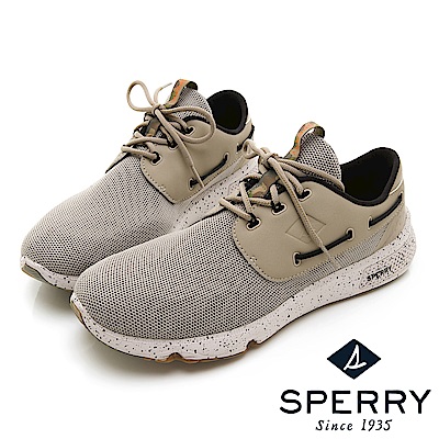 SPERRY 文藝復興7SEAS潑墨設計防潑水休閒鞋(男款)-淺綠