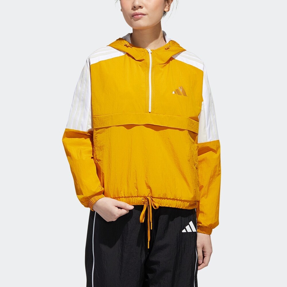 Adidas Urban Anorak GM1470 女 連帽外套 運動 訓練 休閒 穿搭 亞洲版 黃 白