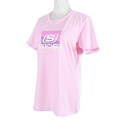 Skechers Shirts [L221W002-013W] 女 T恤 短袖 棉質 舒適 休閒 粉紅