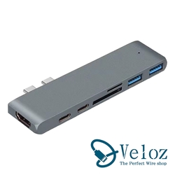 Type-C轉USB3.0 7合1多功能HDMI擴充轉接器(1入)(velo-57)