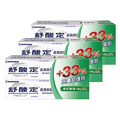 舒酸定 清涼薄荷配方牙膏 (160g-2入超值組x3入)
