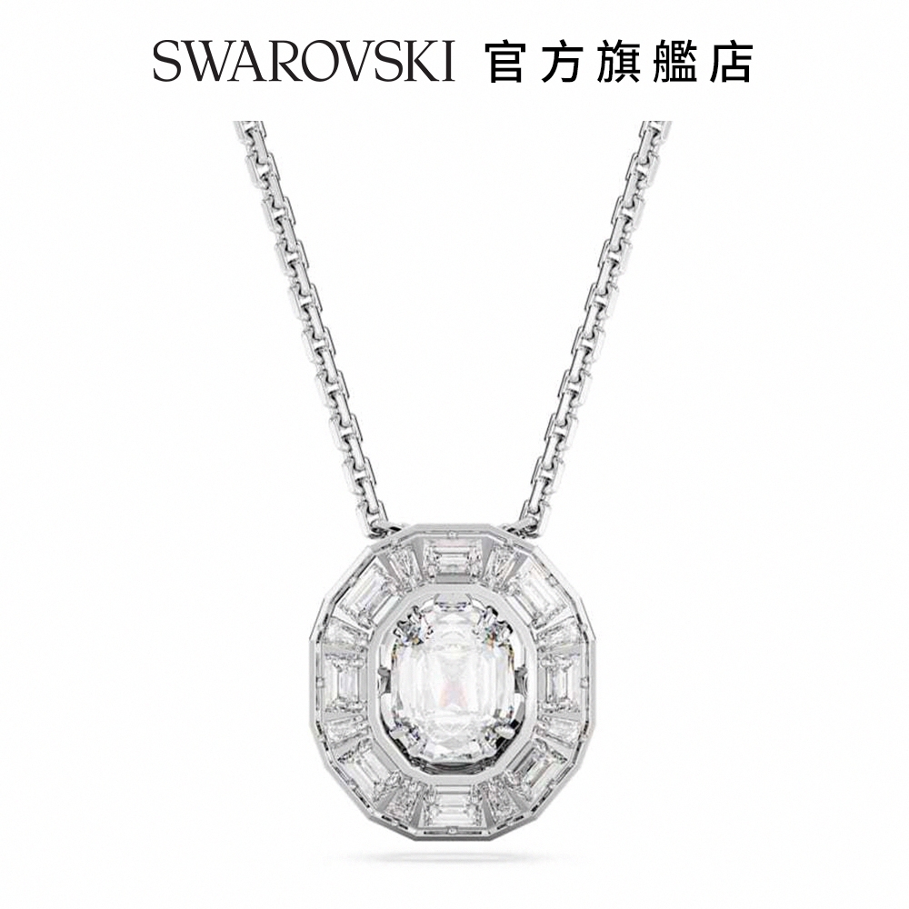 SWAROVSKI 施華洛世奇 Mesmera 鏈墜八角形切割, 細碼, 白色, 鍍白金色